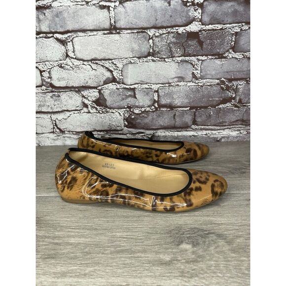 J. Crew Caramel Animal Print Patent Leather Ballet Flats Women’s Sz 9M US/40EU - Picture 4 of 16